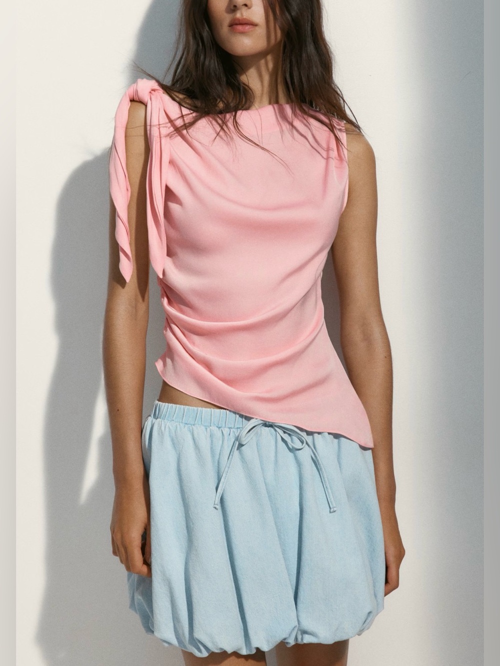 NWT Asymmetric Pink Drape Top H&M
